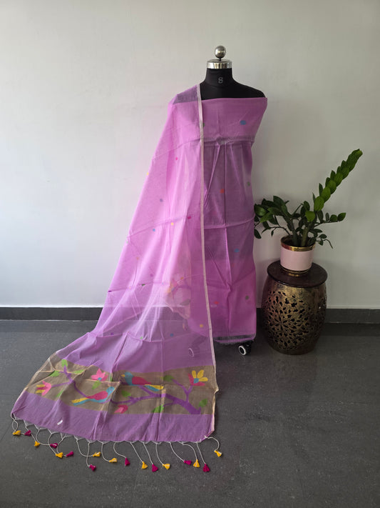 Premium muslin paithani jamdhani set - MUL68