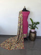 Gap border mangalagiri kalamkari silk set with cutwork chennuri silk  shawl - ES60
