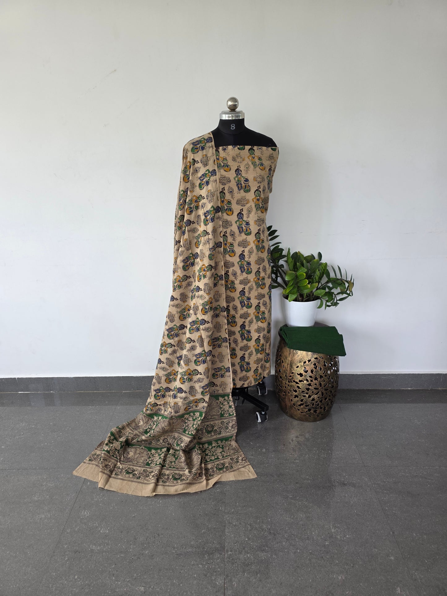 Pure kalamkari cotton set - 166