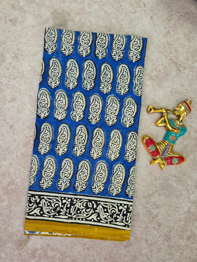 Handblock Jaipuri pure cotton saree - JA518