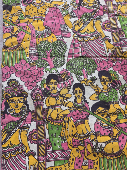 Pure kalamkari cotton running material (0.5 meter)- KM56