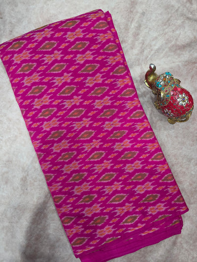 Pochampally sico pattu ikkat silk running fabric -WW135