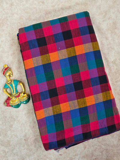 Madras kattam prewashed textured running material ( 0.5 mtrs ) (2 inches*2 inches) - MD63