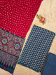 Handcrafted ajrakh cotton top with pure bandhani cotton shawl - BAA2