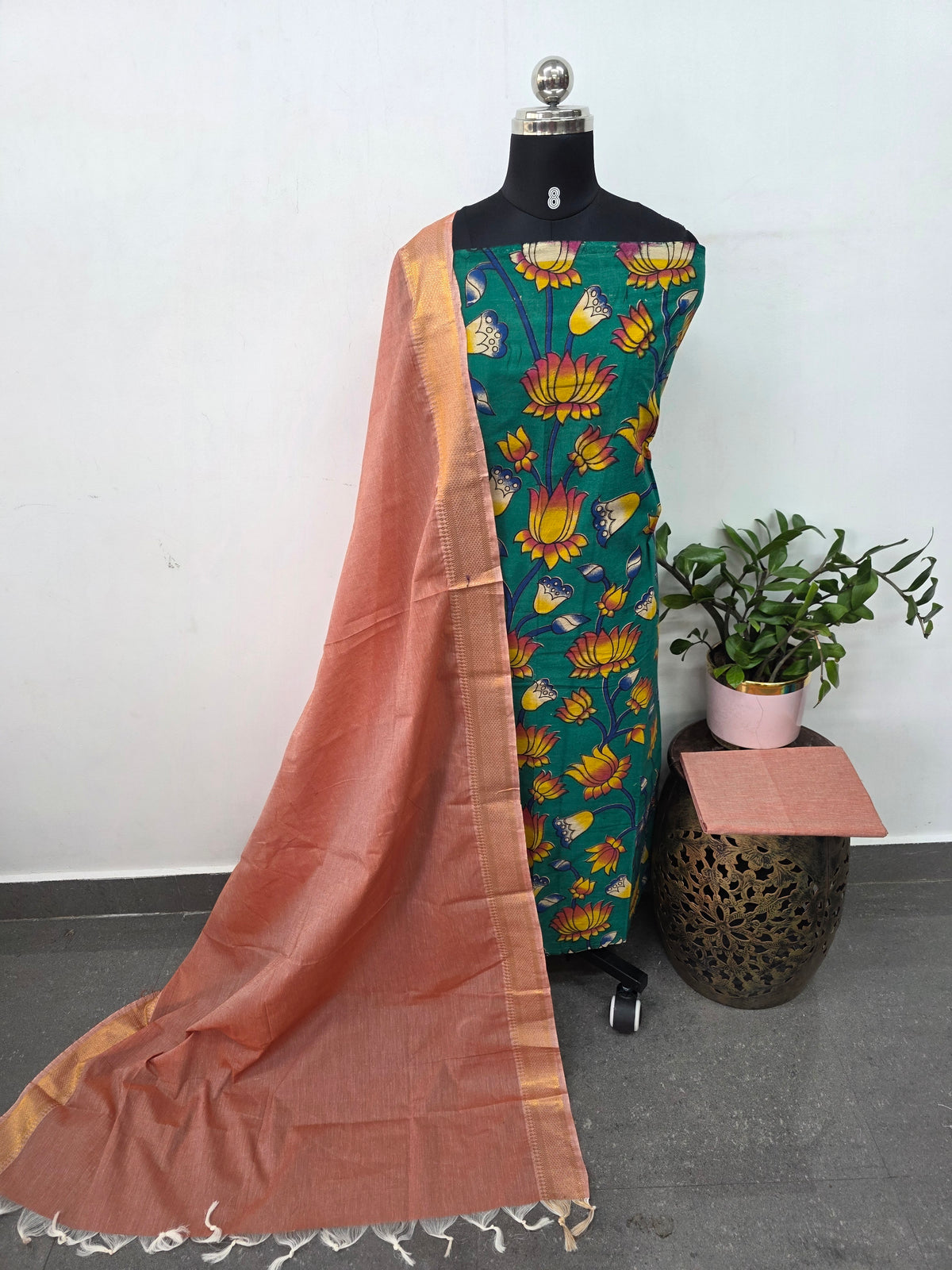 Kalamakari nizam border cotton set-AK551