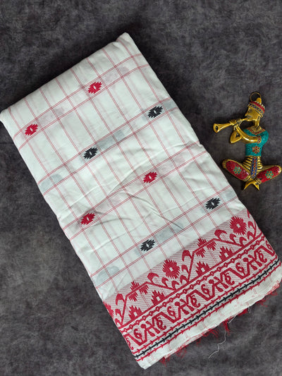 Prewashed Jamdhani Checked south cotton running material - HRM203