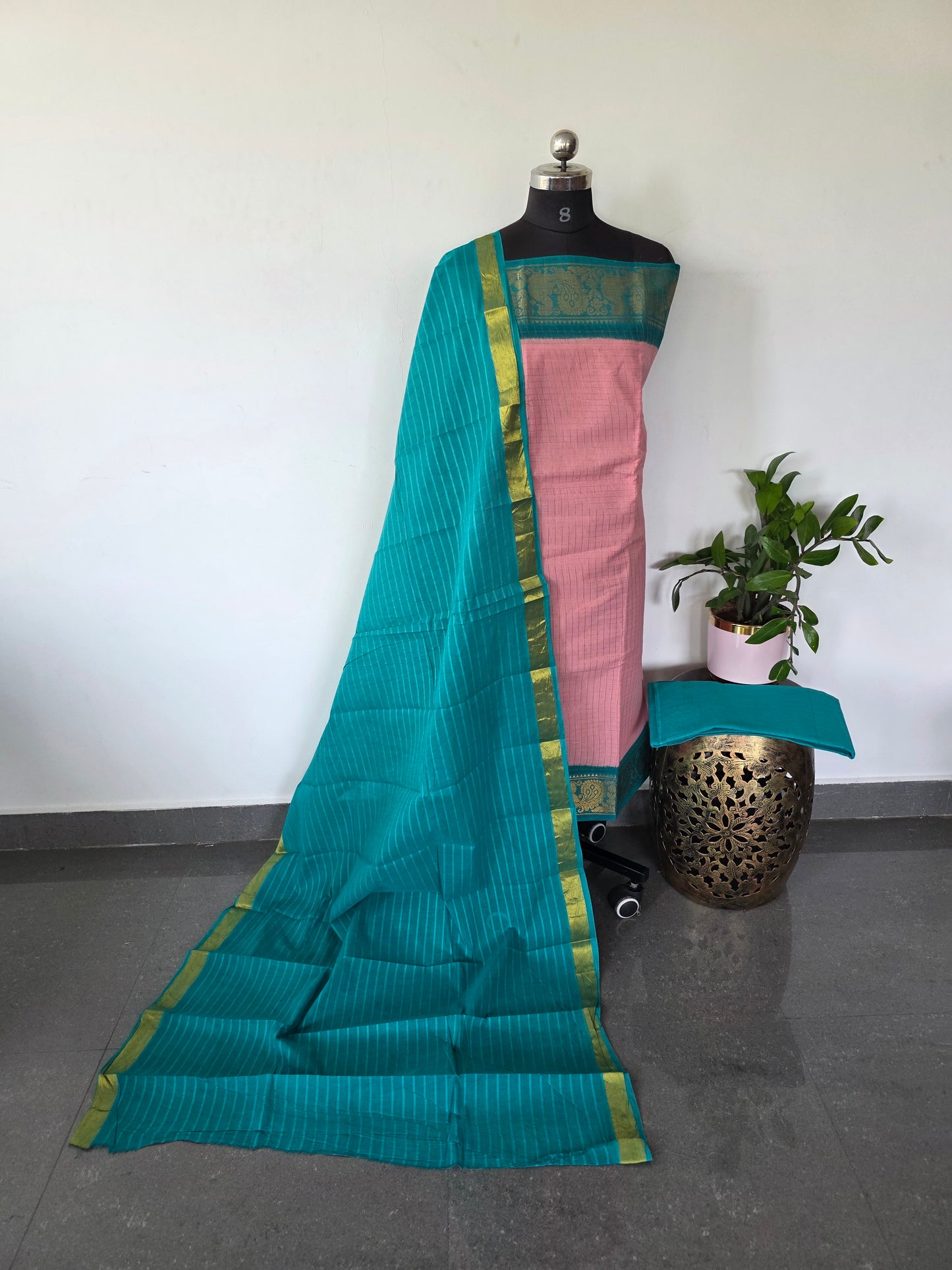 Madurai sungudi zari kattam salwar set -MS61