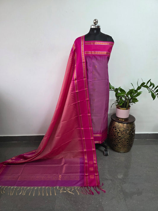 Gadwal border soft silk salwar set - GS14