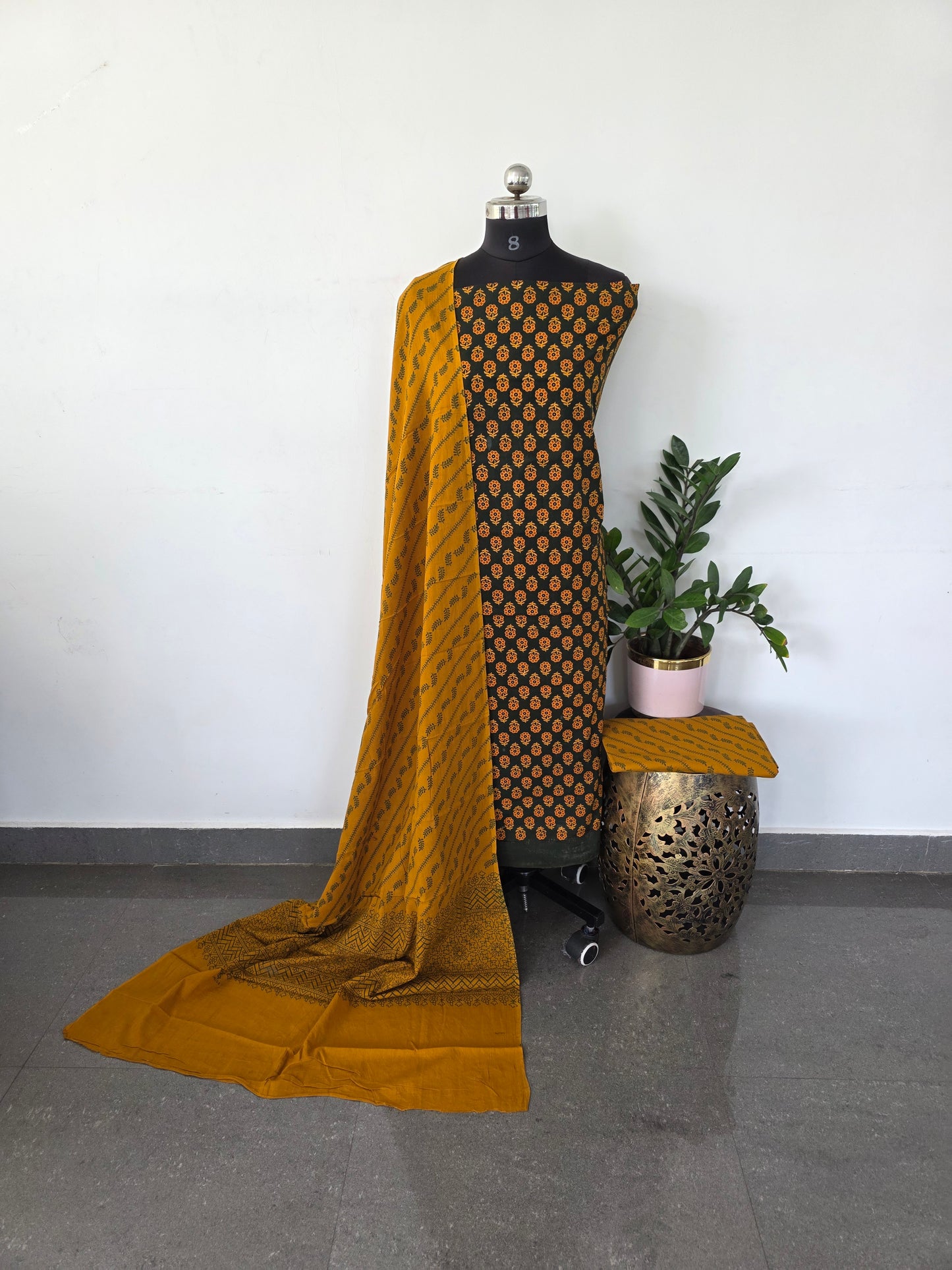 Heavy ajrakh cotton set - AJ4