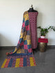 Handcrafted ajrakh cotton top with heavy batch work cotton shawl - BAA71