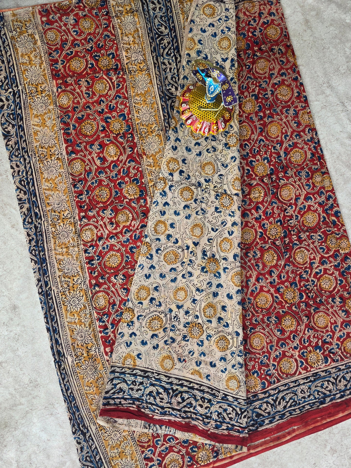 Handblock pure kalamkari cotton saree  - HS5