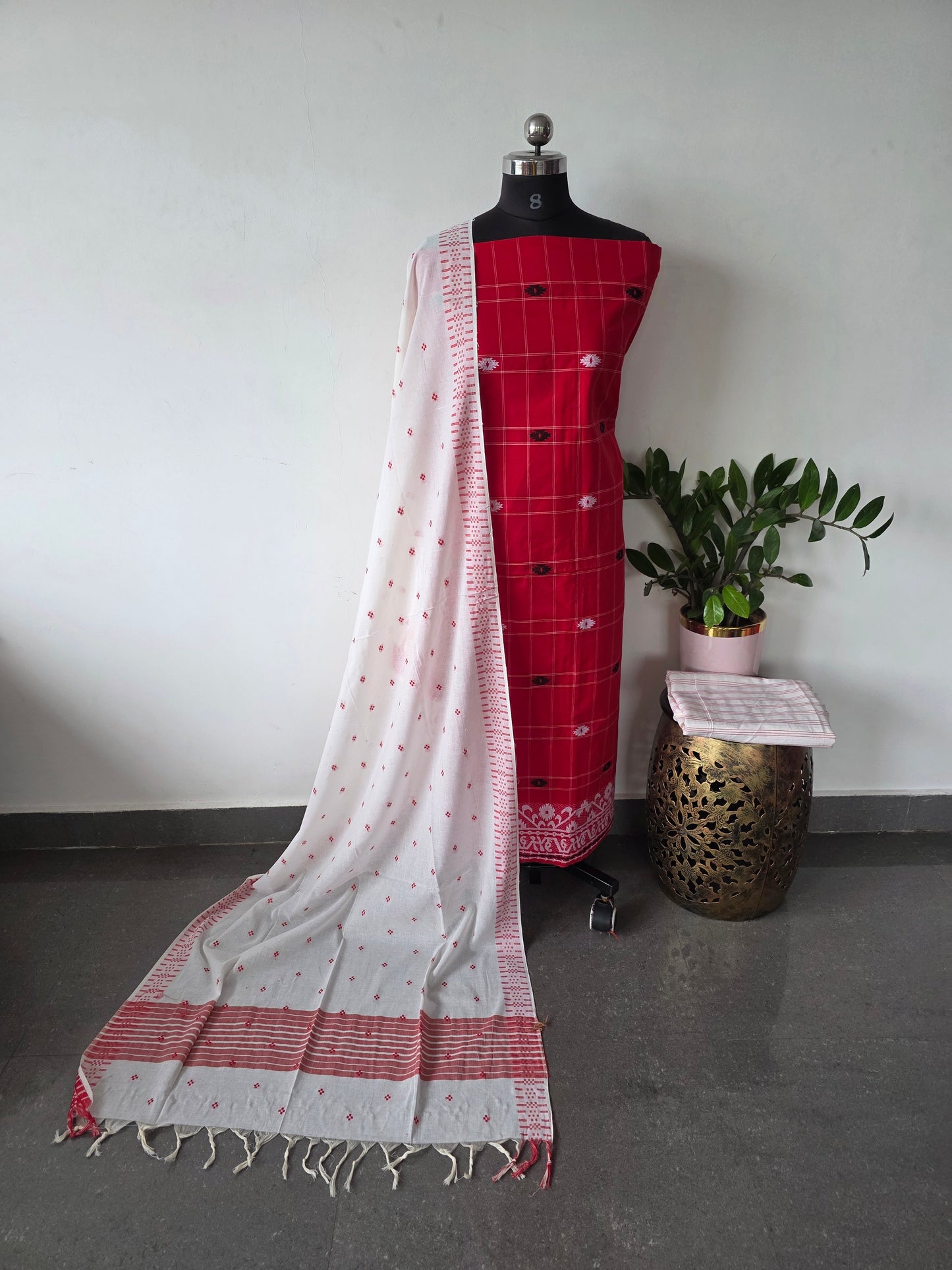 Prewashed south cotton set with jamdhani weave -HJ60
