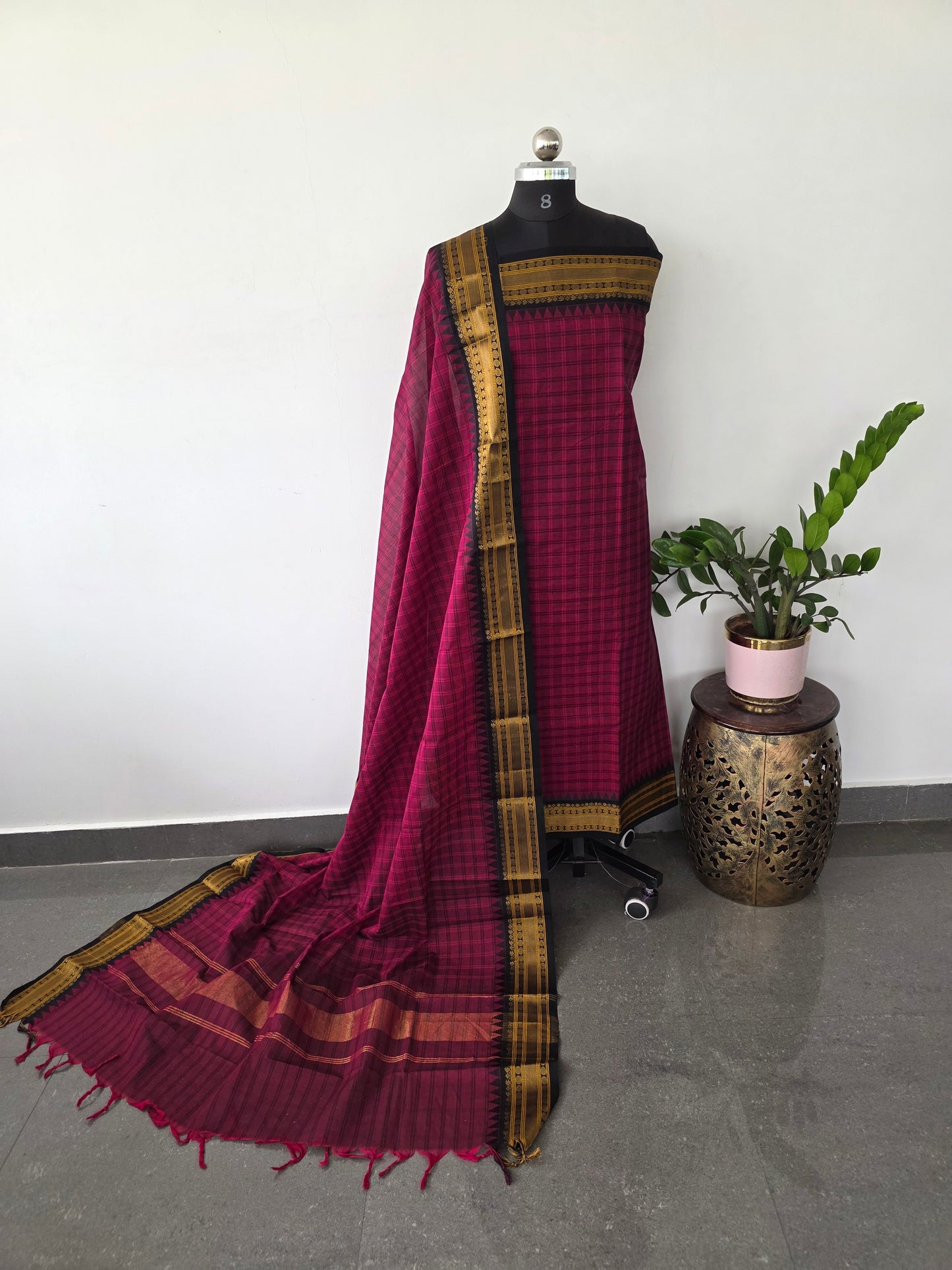 Premium Checked chettinadu cotton salwar set - CK103
