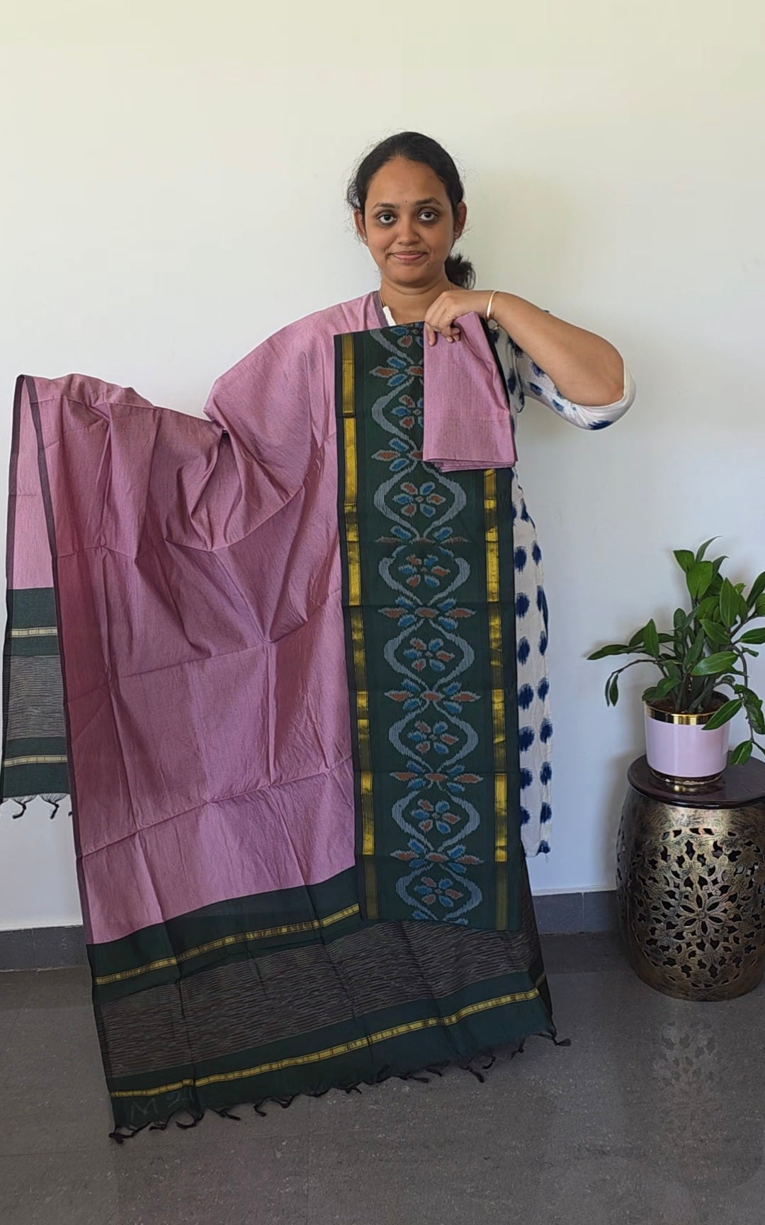 Pochampally sico set with ikkat damn- SZ270