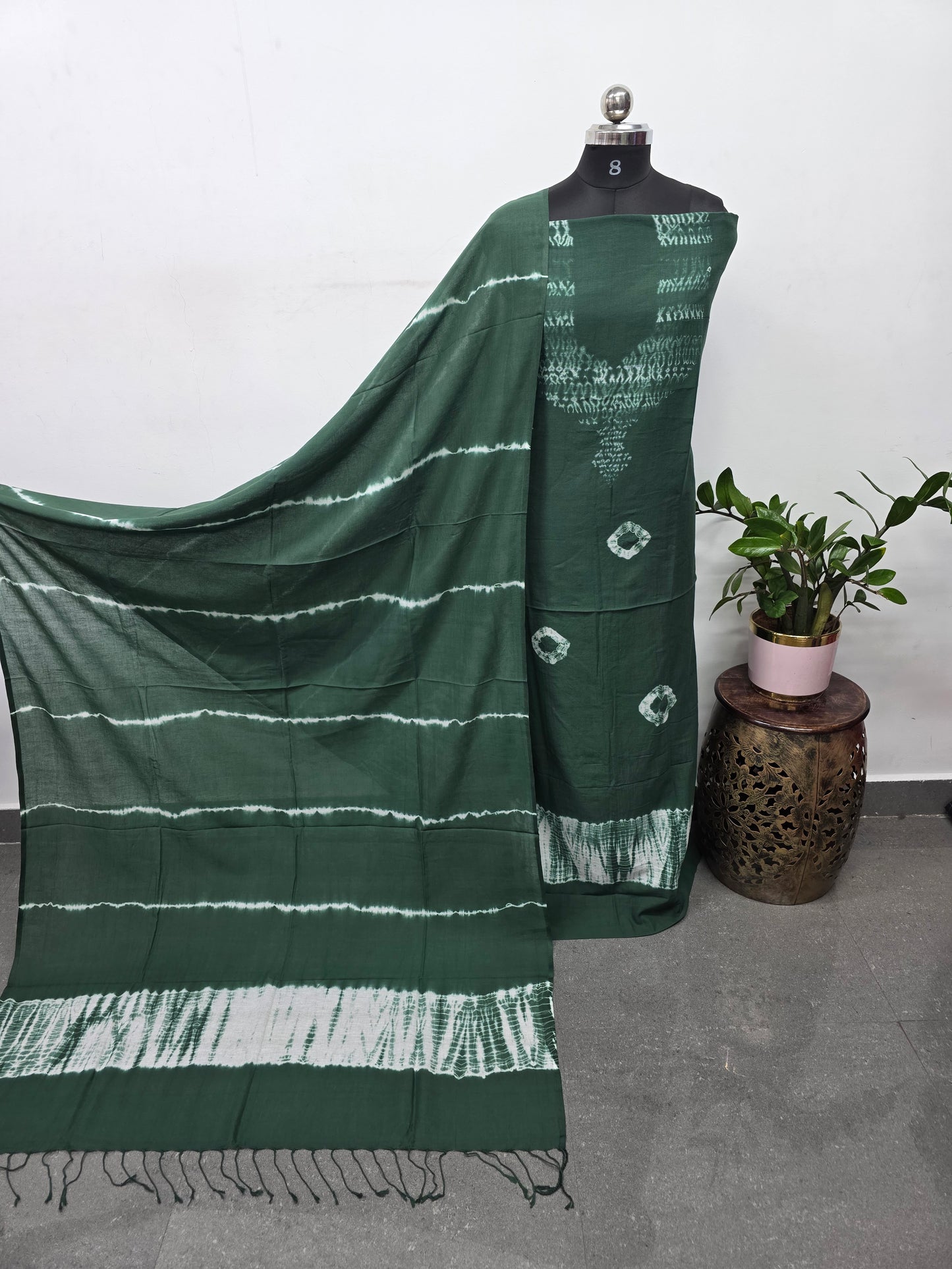 Handcrafed Mul cotton shibori dyed salwar set - BAA86