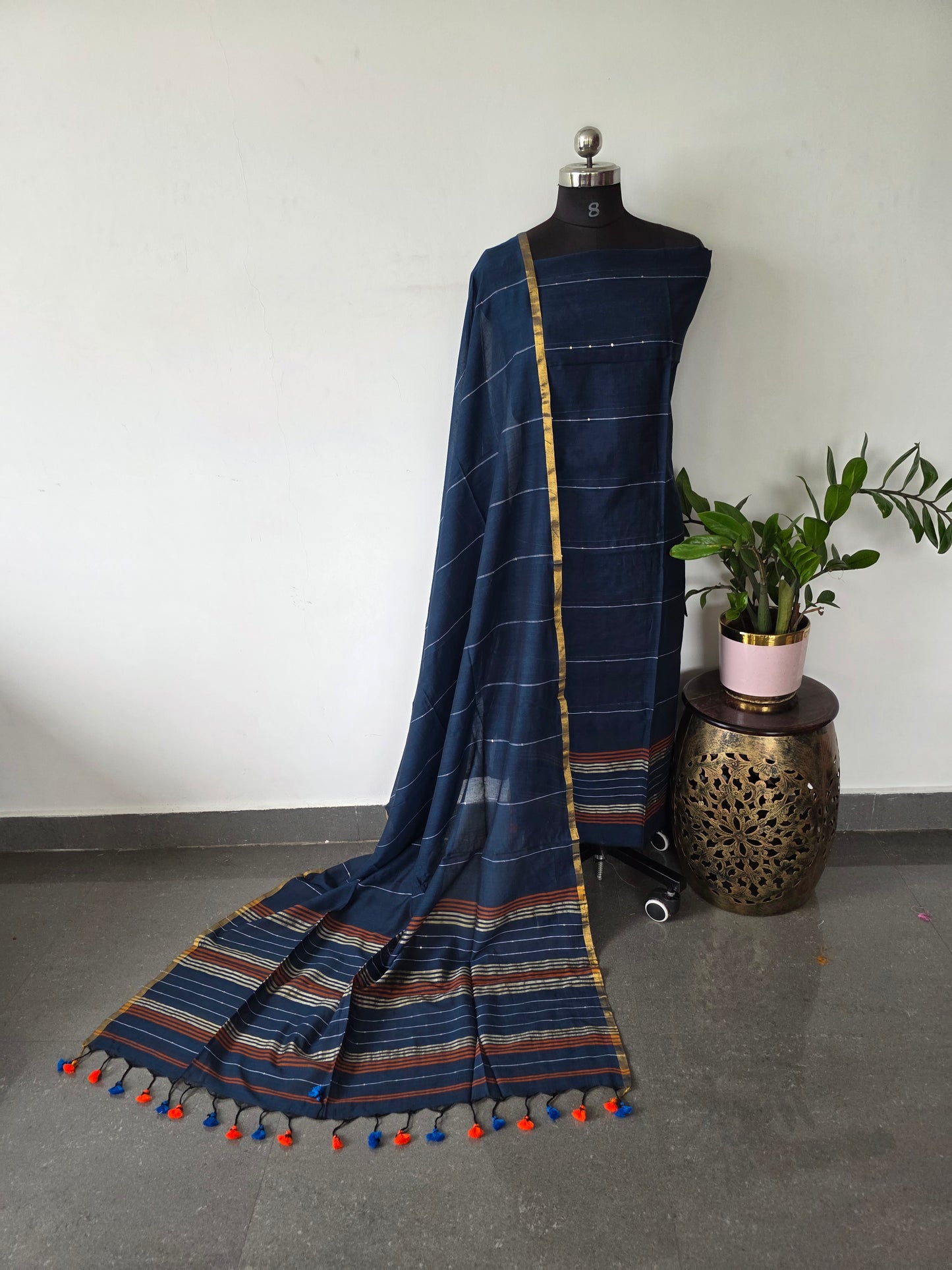Premium mul khadi sequence work set - MUL262