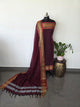 Mercerised stripes narayanapet salwar set (4.5 meters)(brown)- NA424
