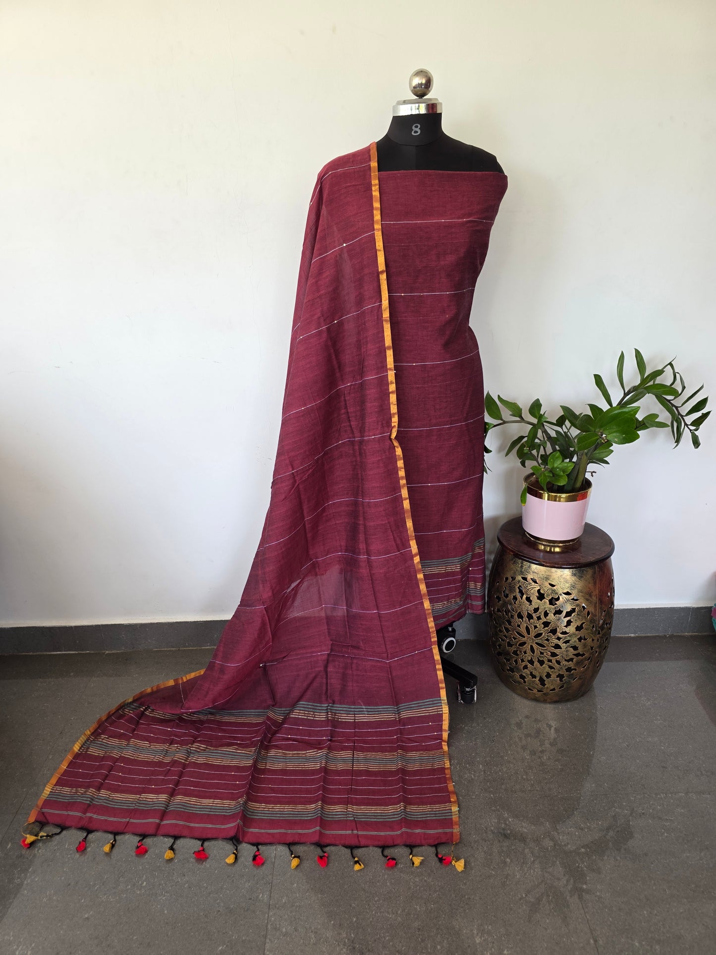 Premium mul khadi sequence work set - MUL323