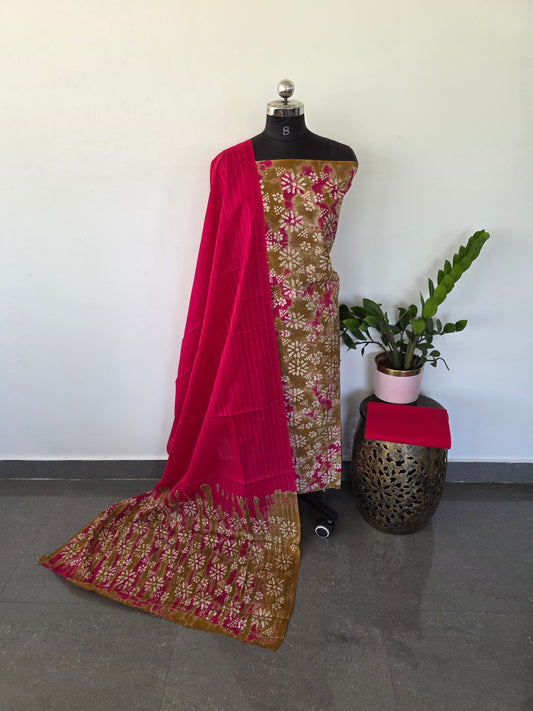 Handcrafted pure batik cotton salwar set - BA55