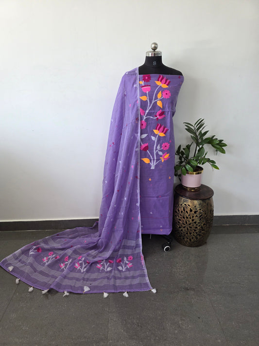 Premium silk cotton jamdhani set - AV68