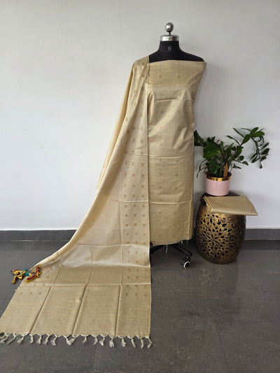 Bhagalpuri dupion dobby weaving silk set -BA585