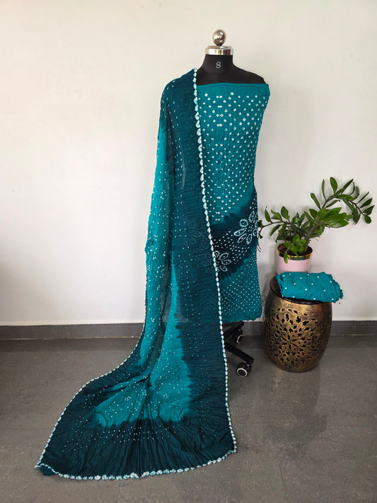 Handcrafted bandhani cotton salwar set - BN31