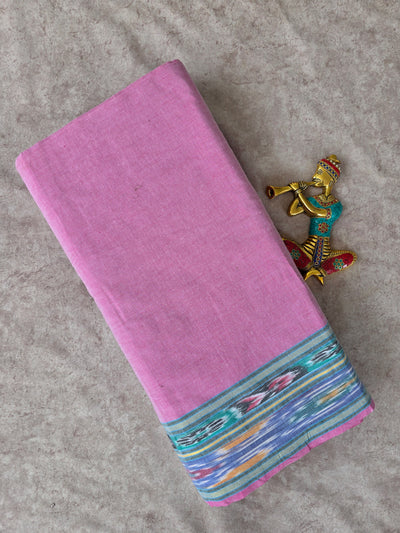 Pure handloom cotton with Pochampally border running material - HRM108
