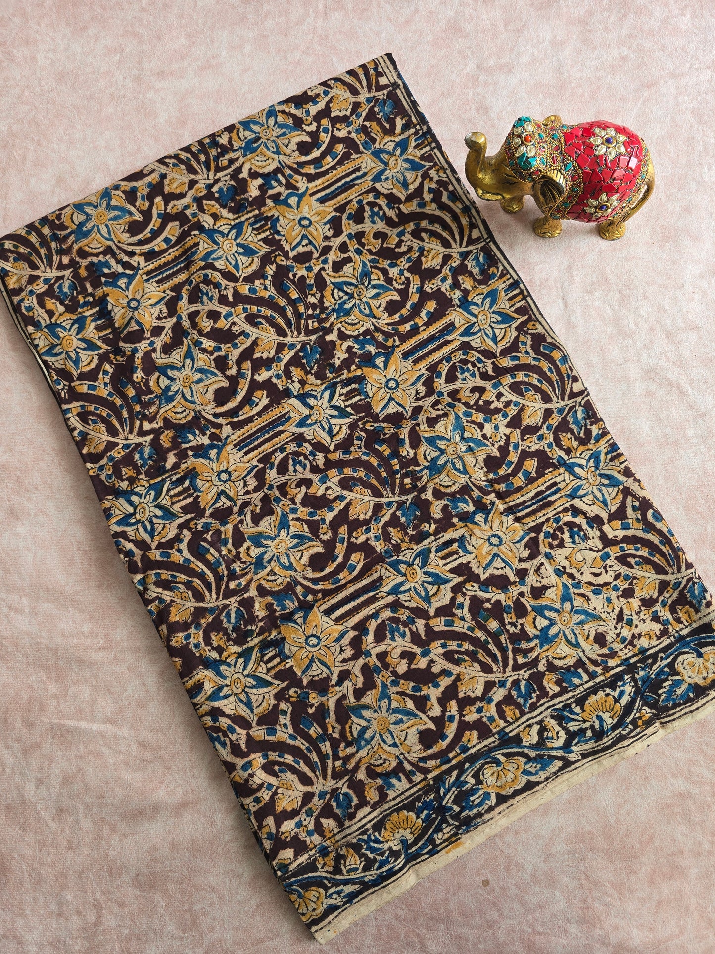Handblock pure kalamkari cotton saree - HZ6