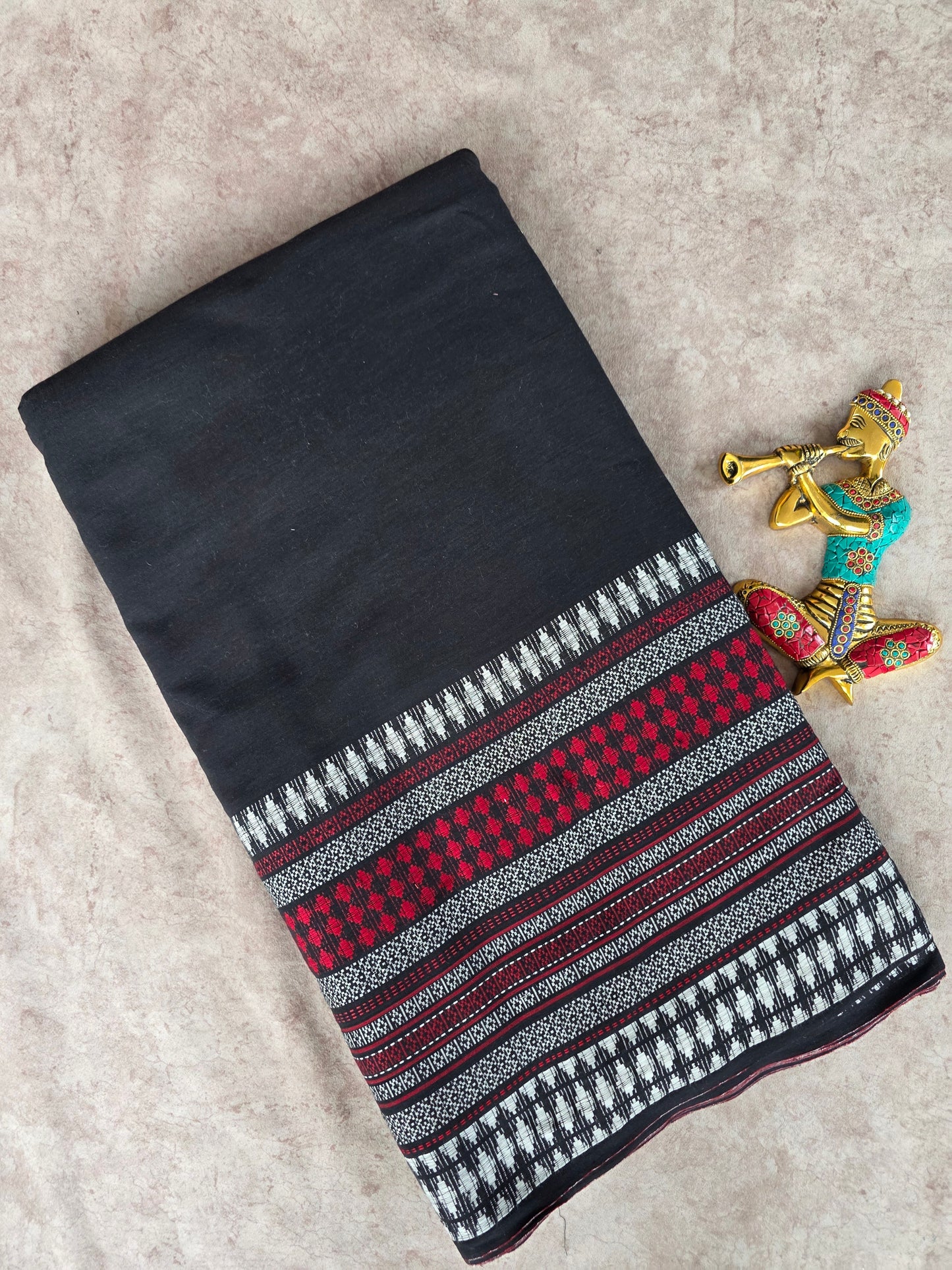Prewashed Jamdhani Pure handloom cotton running material (0.5 mtrs)  - HRM199