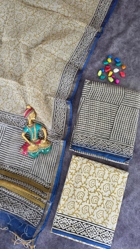 Handblock Jaipuri Kota doria set - JA375