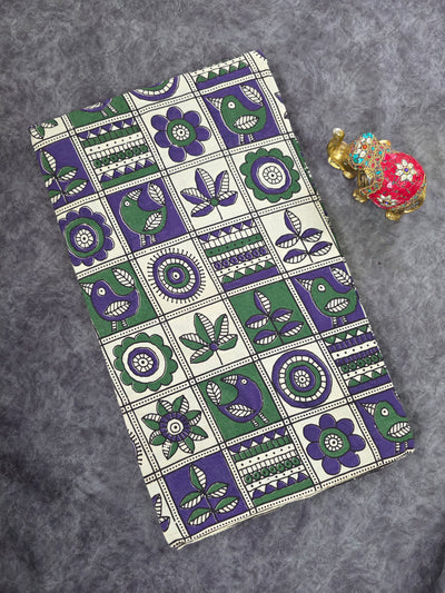 Pure kalamkari cotton running material - DK134