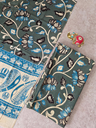 Pure Kalamkari Cotton Salwar Set (2.5 Metres) - Ak349