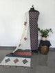 Handcrafted ajrakh cotton set with kantha applique mirror  cotton shawl - BAA113