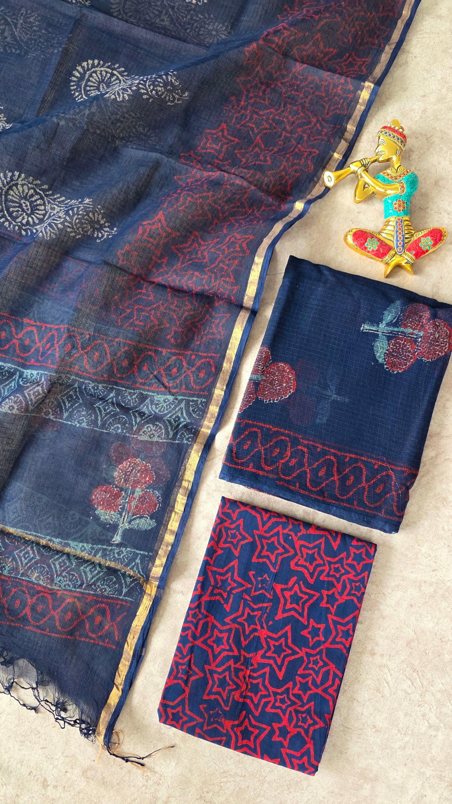 Handblock Jaipuri Kota doria set - JA729