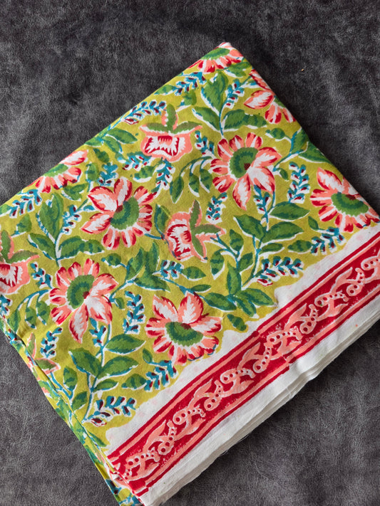 Jaipuri handblock cotton set - green