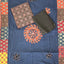 Handcrafted ajrakh cotton top with applique cotton shawl - BAA34