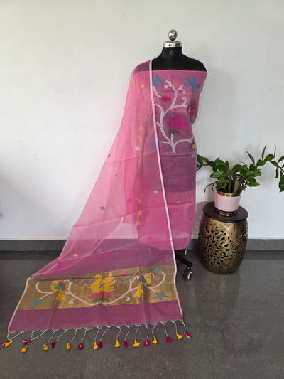 Handloom muslin paithani jamdhani set - JMM371