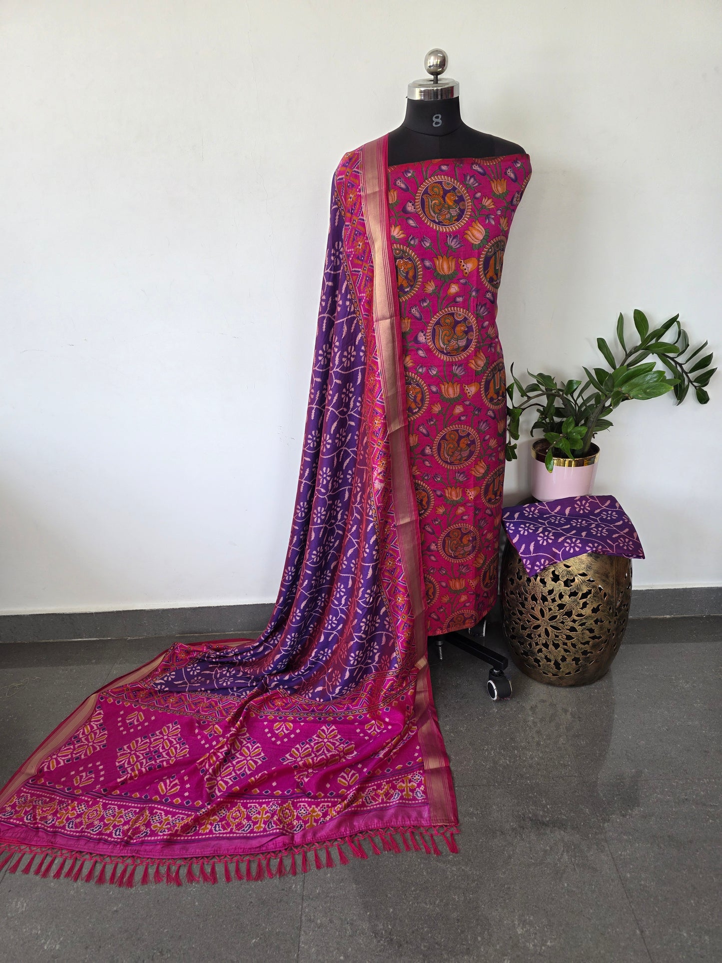 Premium semi Patola silk set - PK91