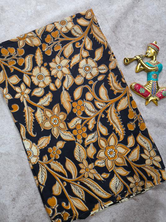 Pure chennuri silk kalamkari running material (0.5 meter)- RV284