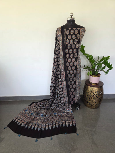 Handcrafted ajrakh modal silk set - HZ61