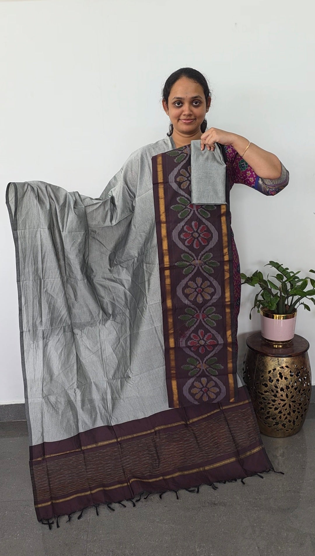 Pochampally sico set with ikkat damn - SD517
