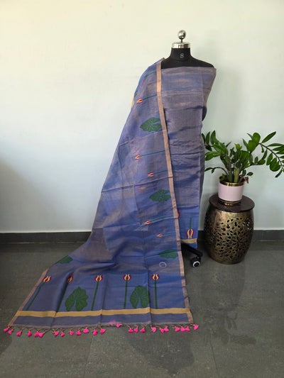 Premium tissue handloom jamdhani set - JMM277