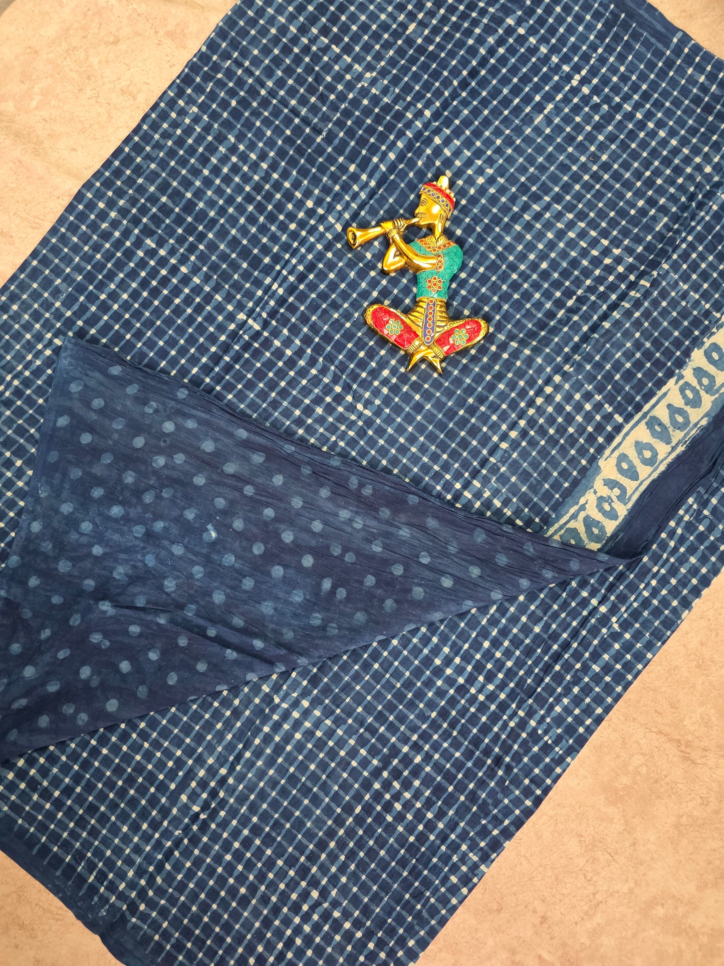Handblock Jaipuri pure cotton saree - JA517