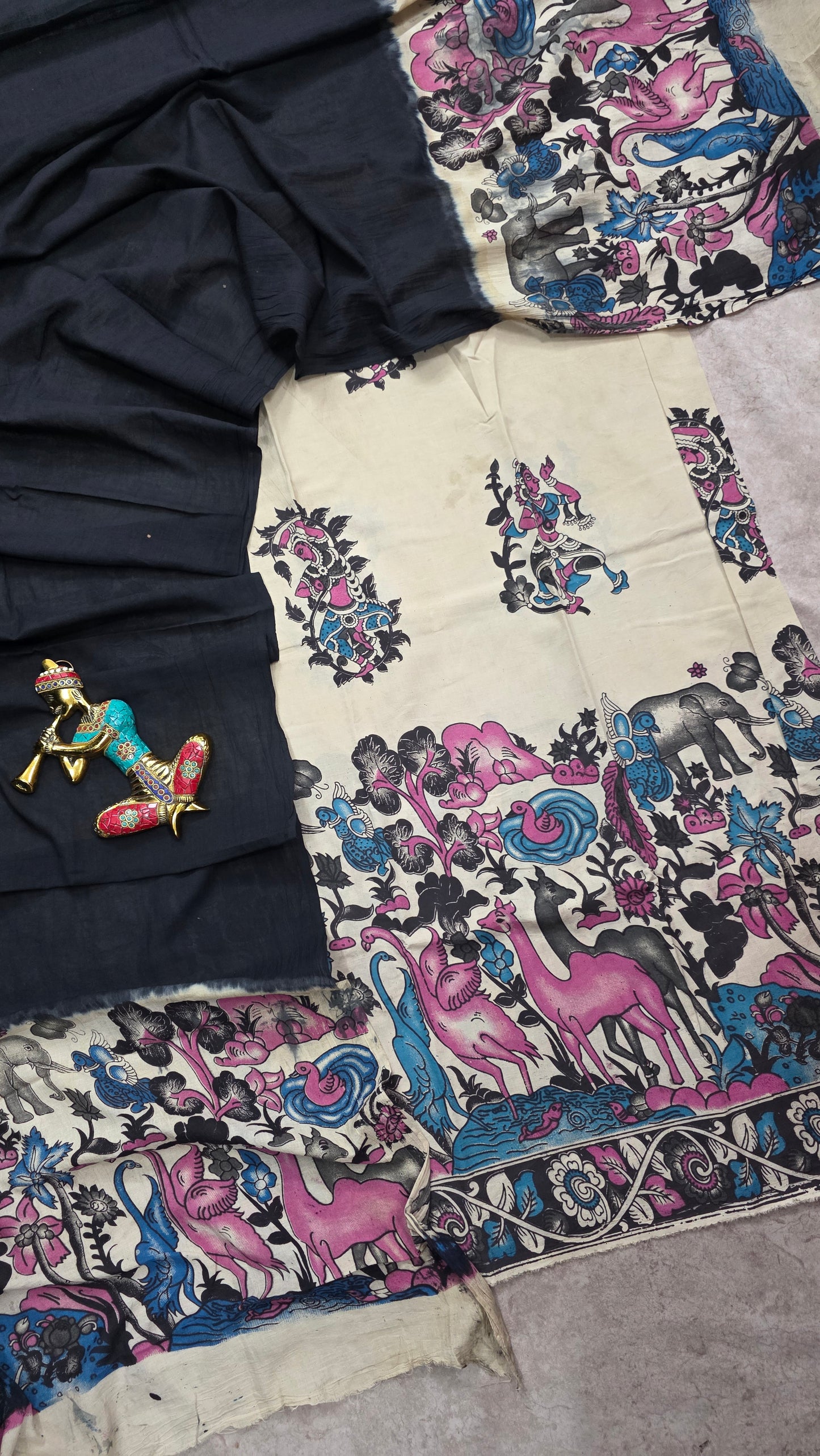 Penkalamkari- inspired  kalamkari  cotton set - RV146