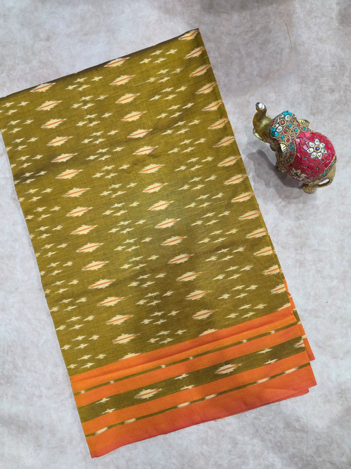 Mercerised warp ikkat saree - WW275