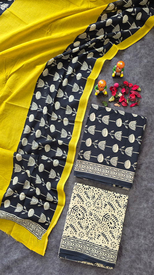 Handblock Jaipuri pure cotton set - JA488