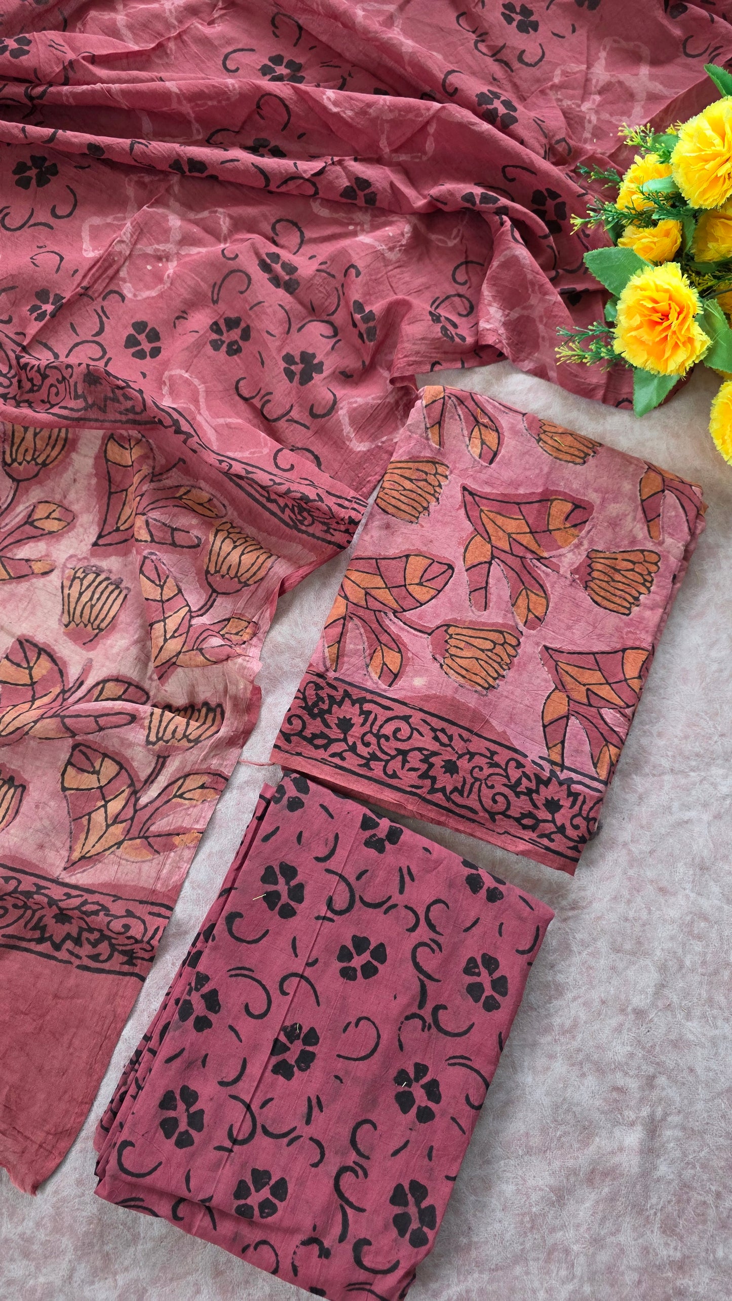 Nashpal Ajrakh Handblock Jaipuri pure cotton set - JA843
