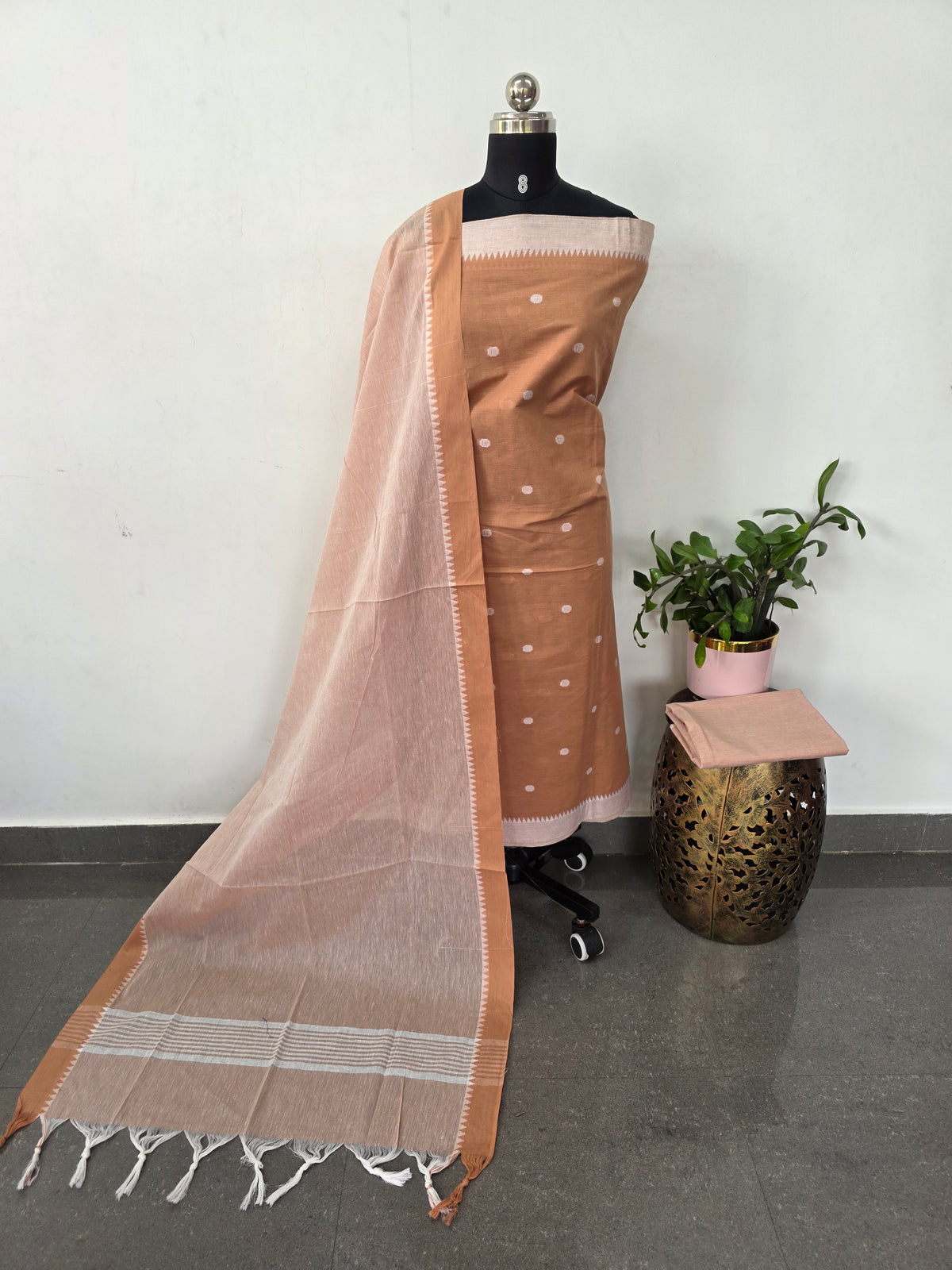 Temple border coin butta south cotton set - HA134