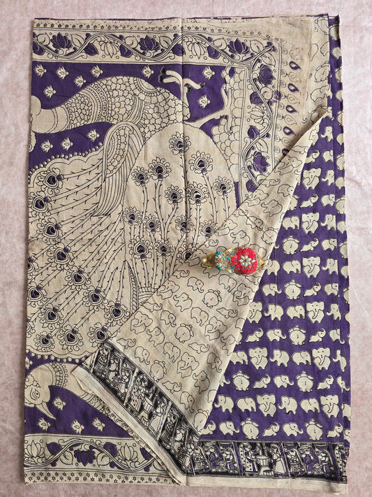 Authentic pure kalamkari cotton saree - HZ24