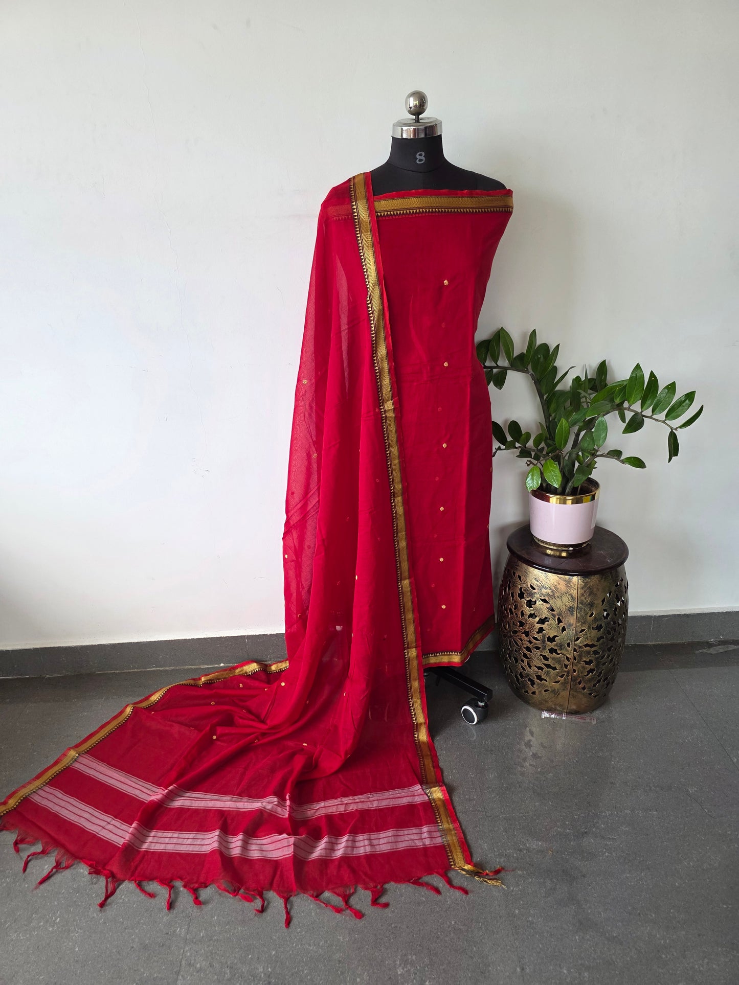 Mercerised narayanapet salwar set with embroidery work (4.5 meters)- NA371